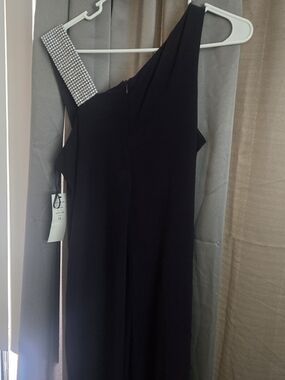 Scarlett Black One-Shoulder Dress with Rhinestone Strap